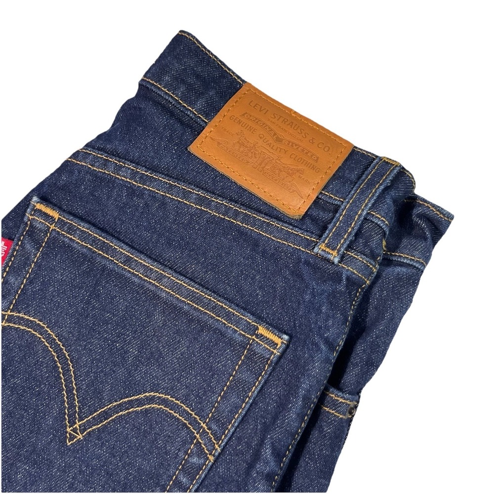 Levi's Women Ribcage Bootcut Super High Rise Jean Blue Size 25x33 Button Fly EUC